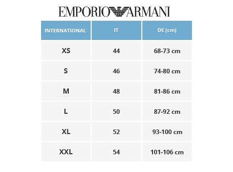 giorgio armani underwear|emporio armani underwear size chart.